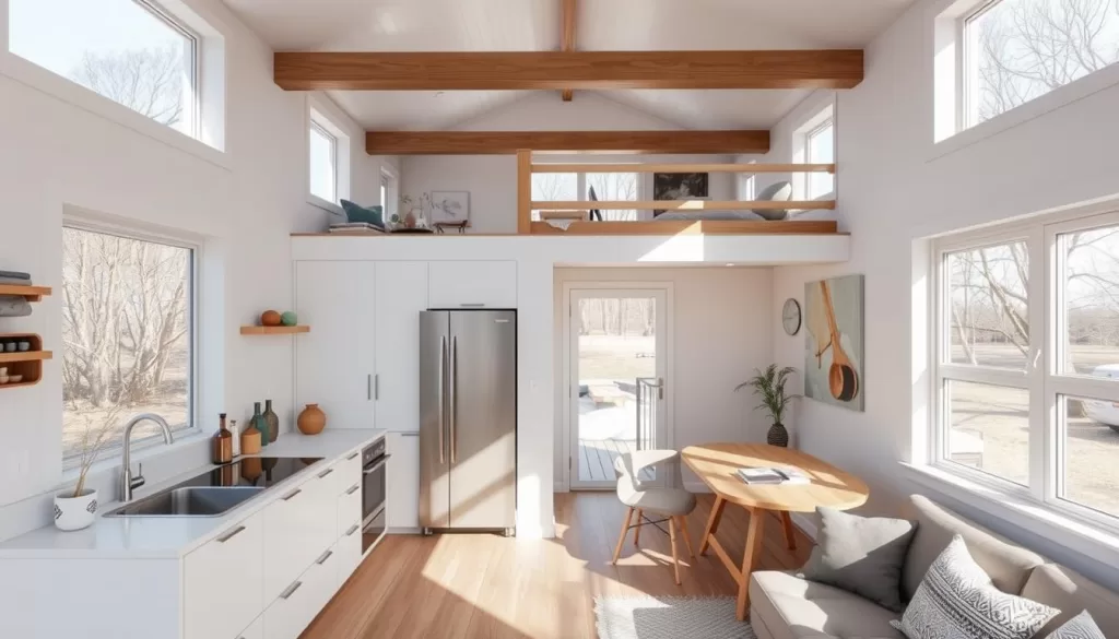 compact two-story house interior