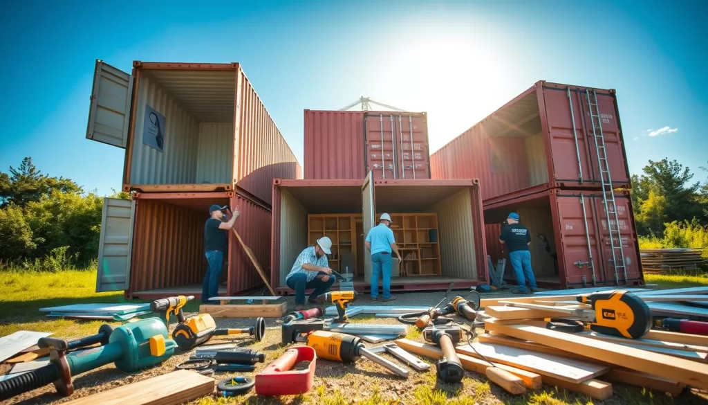 shipping container home construction